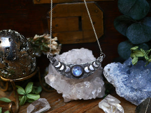 Collier Phases de Lune - Pierre de Lune - Argent 925