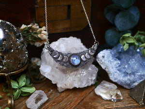 Collier Phases de Lune - Pierre de Lune - Argent 925