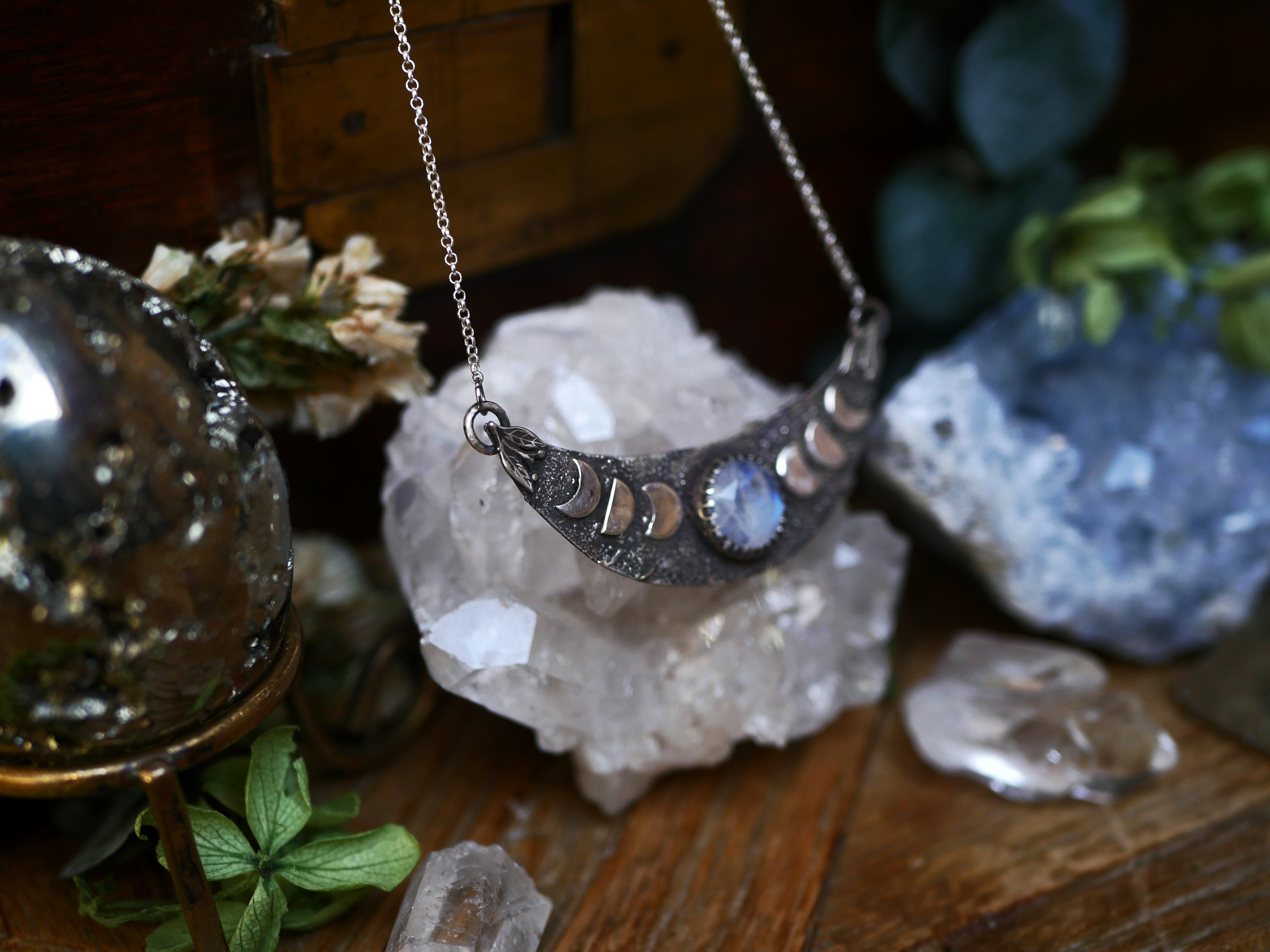 Collier Phases de Lune - Pierre de Lune - Argent 925