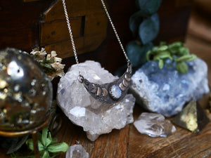 Collier Phases de Lune - Pierre de Lune - Argent 925
