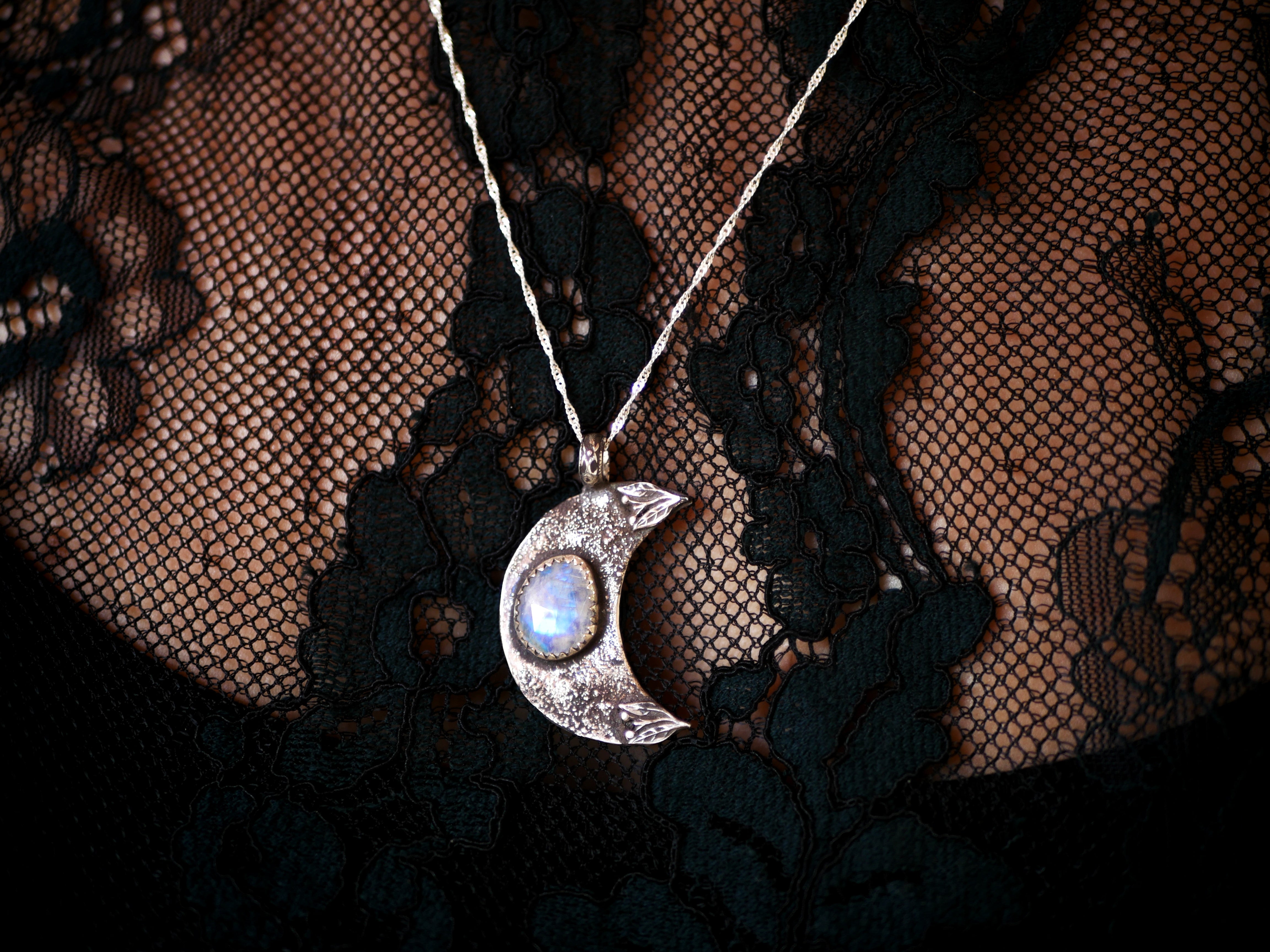 Collier Lune - Pierre de Lune - Argent 925