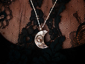 Collier Lune - Aigue marine mousse - Argent 925