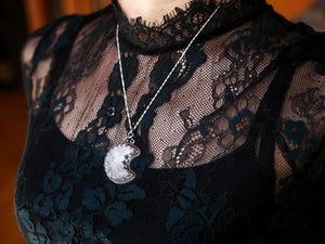 Collier Lune - Cristal de Roche - Argent 925