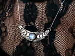 Charger l&#39;image dans la galerie, Collier Phases de Lune - Pierre de Lune - Argent 925
