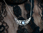 Charger l&#39;image dans la galerie, Collier Phases de Lune - Pierre de Lune - Argent 925
