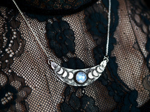 Collier Phases de Lune - Pierre de Lune - Argent 925
