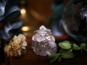 Bague fine réglable Emeraude - Argent 925