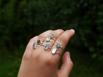 Charger l&#39;image dans la galerie, Bague fine réglable Emeraude - Argent 925
