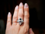 Charger l'image dans la galerie, RÉSERVÉE NADIA - Bague Merlinite &amp; Zircon noir - Argent 925
