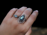 Charger l'image dans la galerie, RÉSERVÉE - Bague Elfique - Ormeau &amp; Quartz - Argent 925
