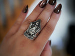 Charger l'image dans la galerie, RÉSERVÉ MEL. - Bague Chat Sorcier &amp; Zircon noir - Argent 925
