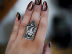Charger l'image dans la galerie, RÉSERVÉ MEL. - Bague Chat Sorcier &amp; Zircon noir - Argent 925
