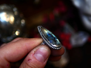 Bague réglable Labradorite - Argent 925