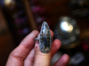 Bague réglable Labradorite - Argent 925