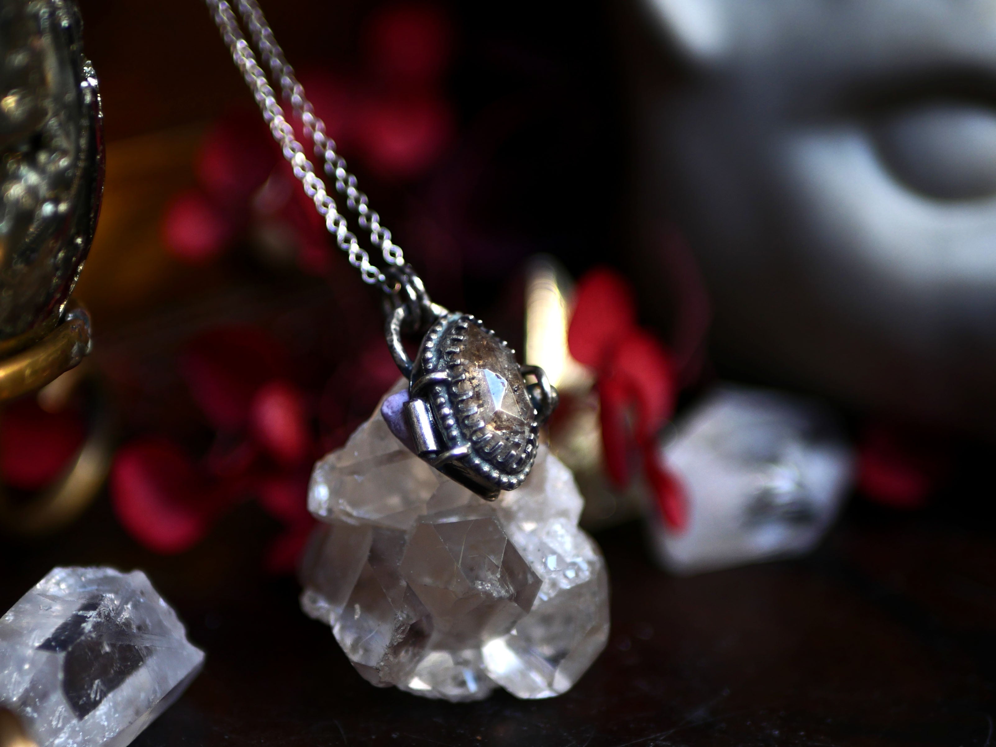 Collier "Poison" Diamant d'Herkimer - Argent 925