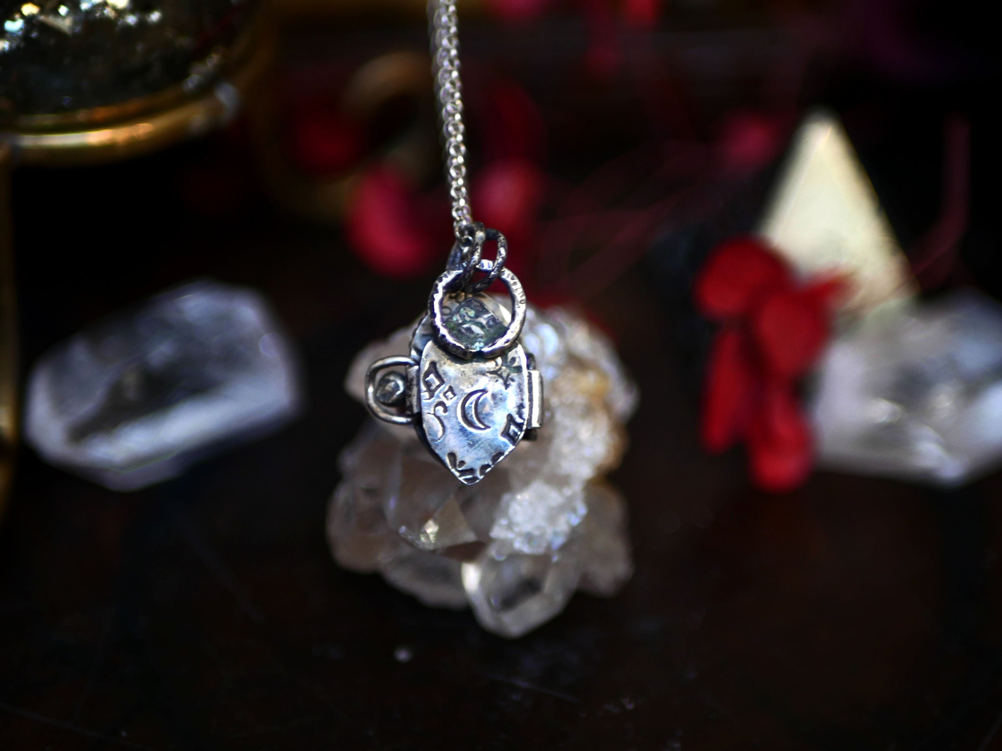 Collier "Poison" Diamant d'Herkimer - Argent 925