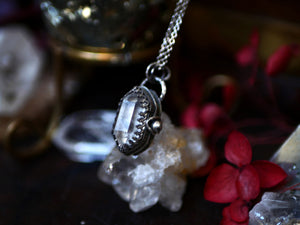 Collier "Poison" Cristal de Roche - Argent 925