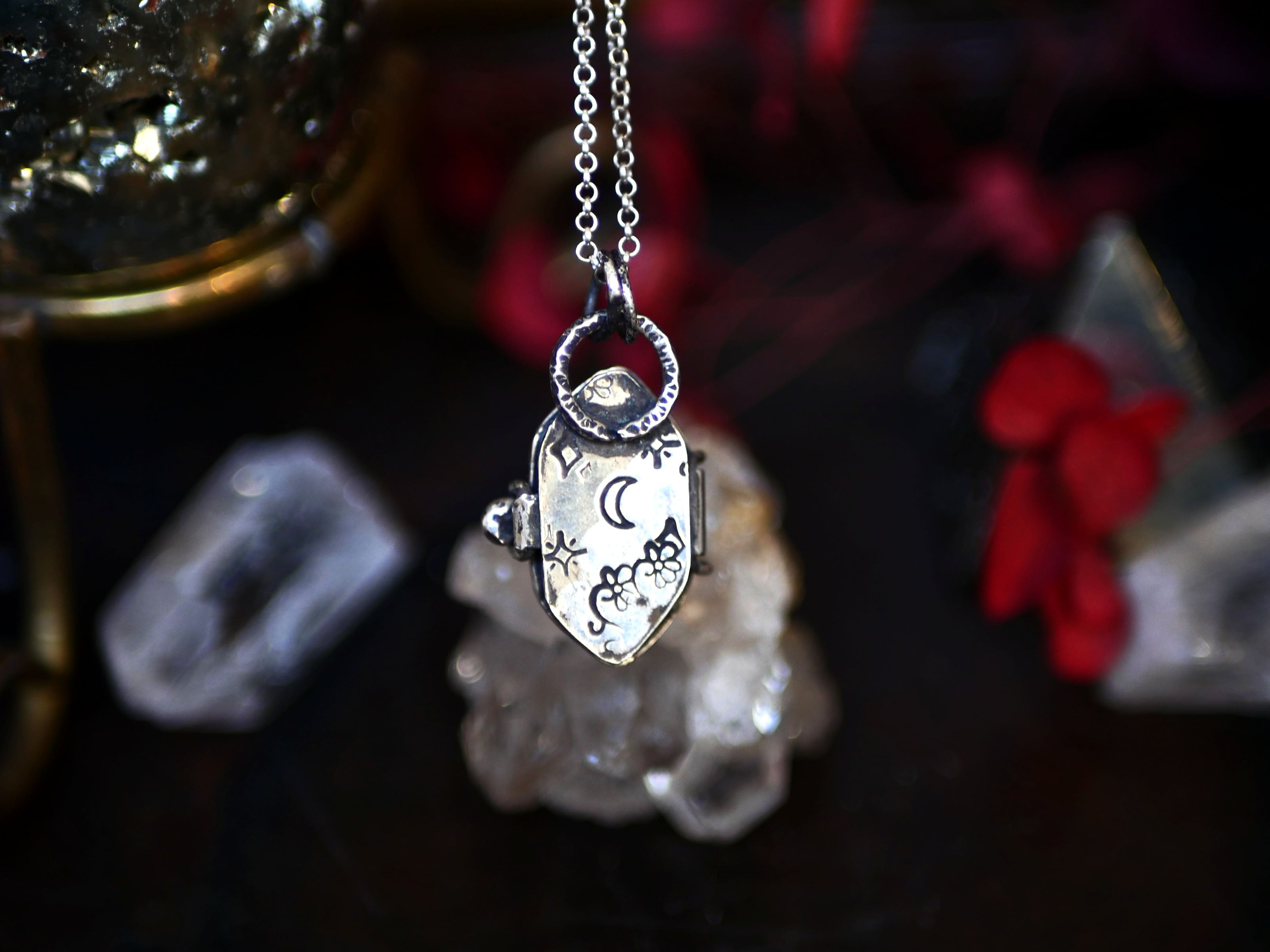 Collier "Poison" Cristal de Roche - Argent 925