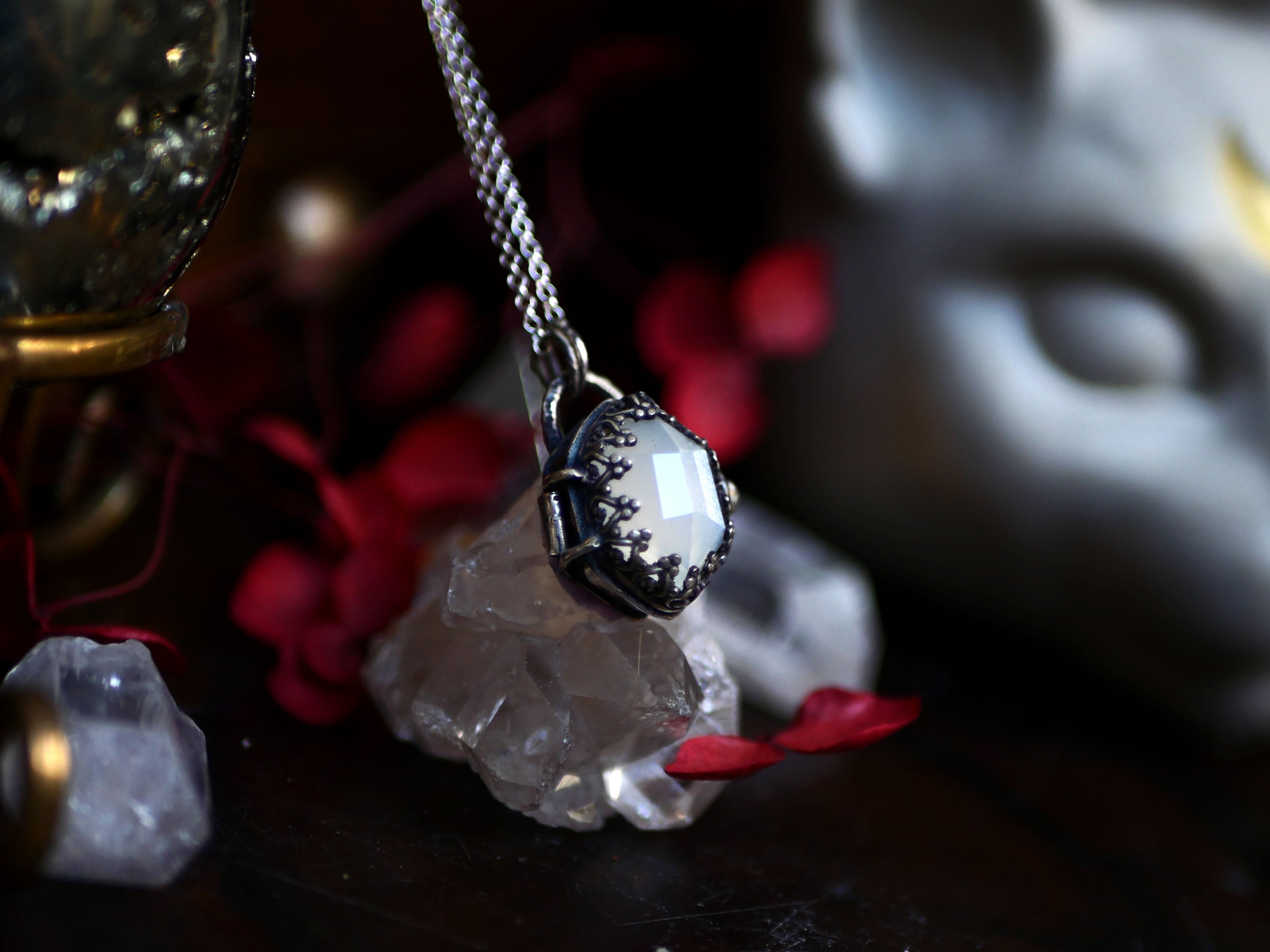 Collier "Poison" Pierre de Lune - Argent 925