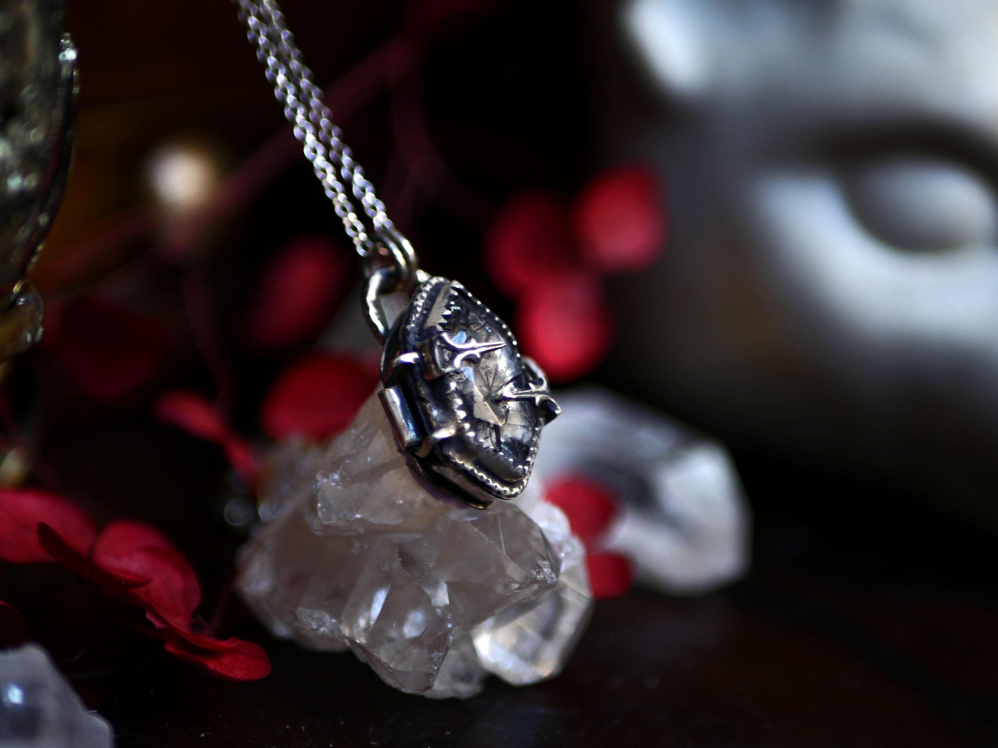 Collier "Poison" Quartz Tourmaline - Argent 925