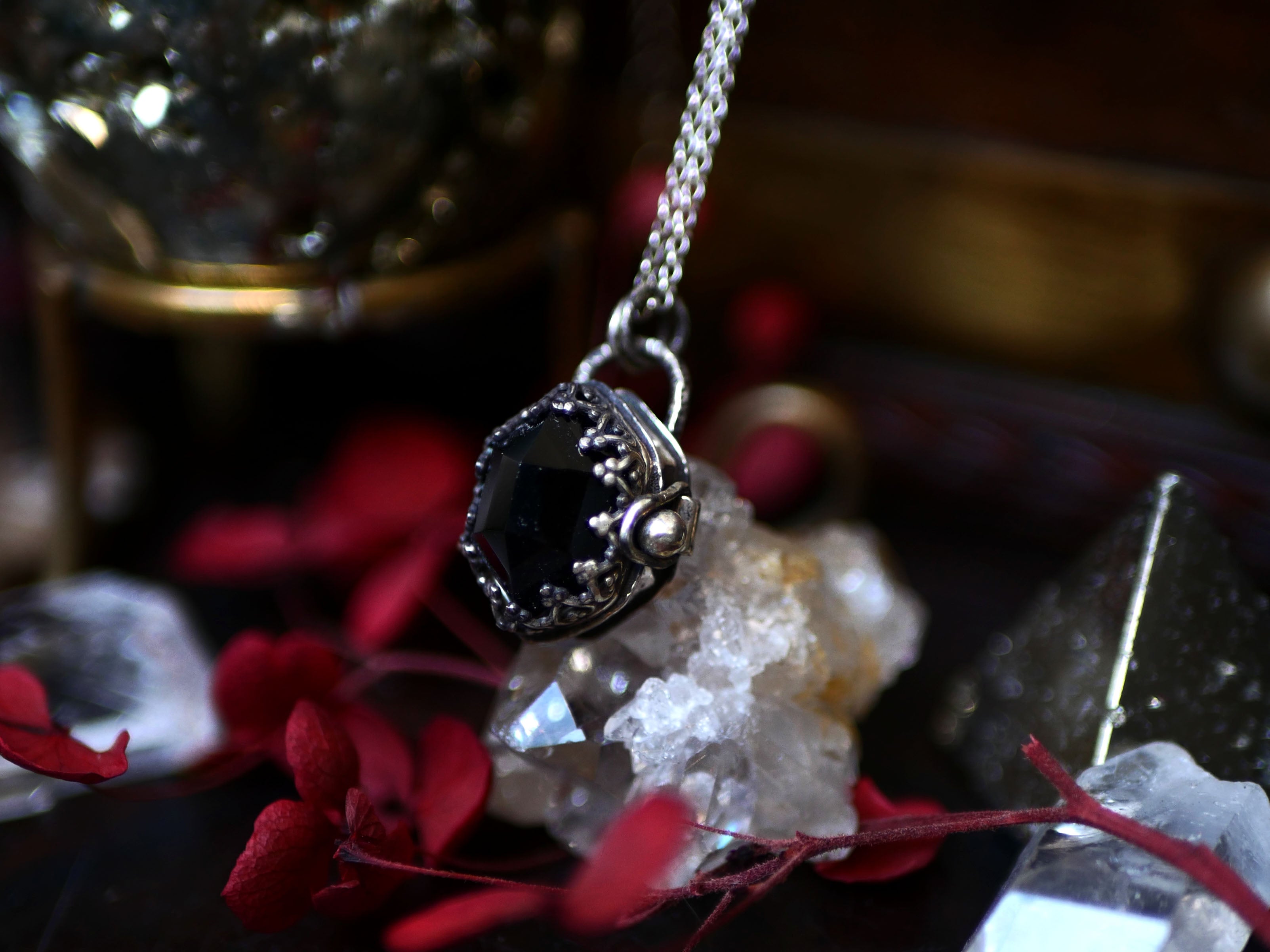 Collier "Poison" Onyx Noir - Argent 925