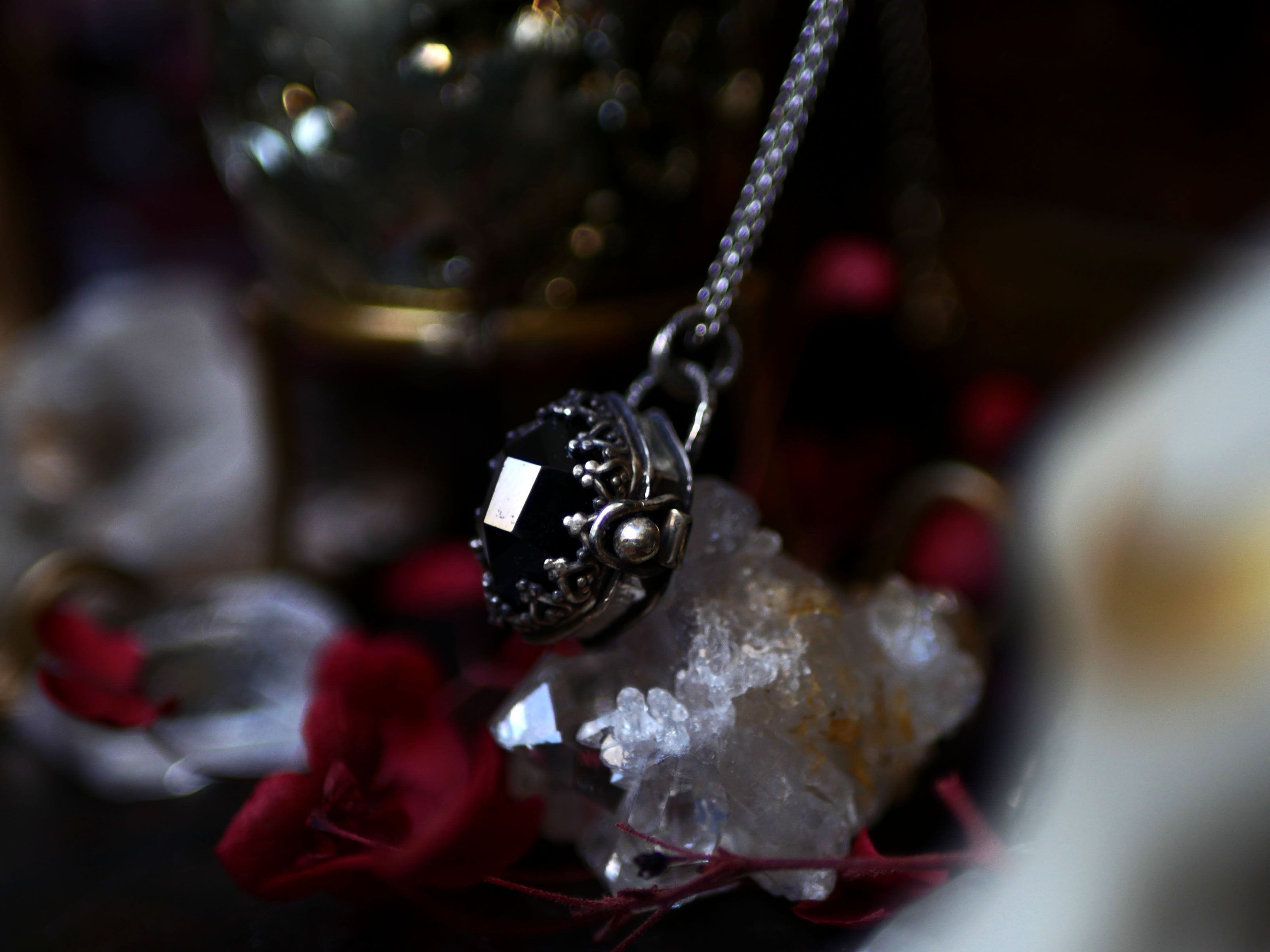 Collier "Poison" Onyx Noir - Argent 925