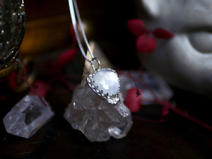 Collier "Simple" Nacre & Quartz II - Argent 925