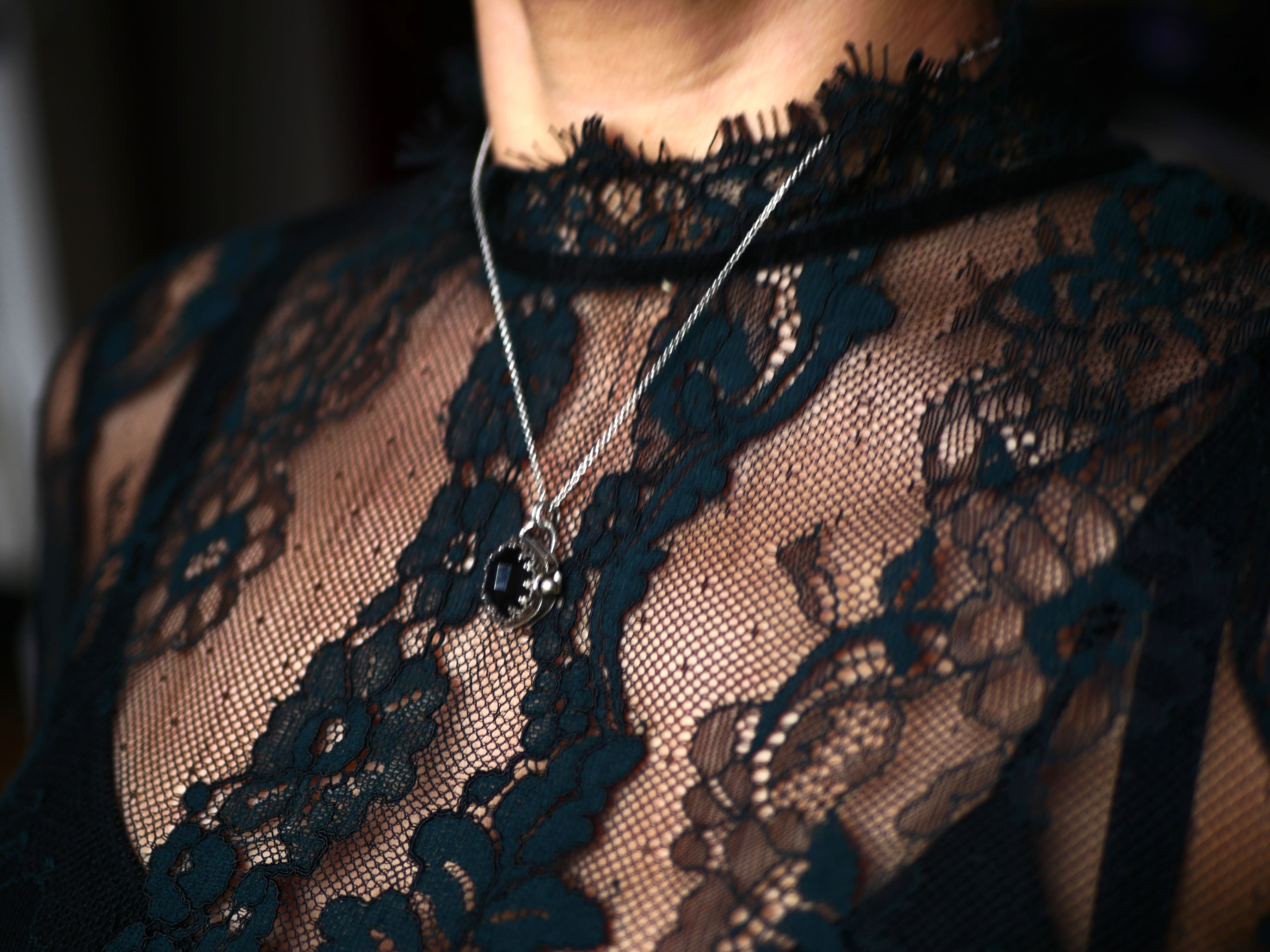 Collier "Poison" Onyx Noir - Argent 925