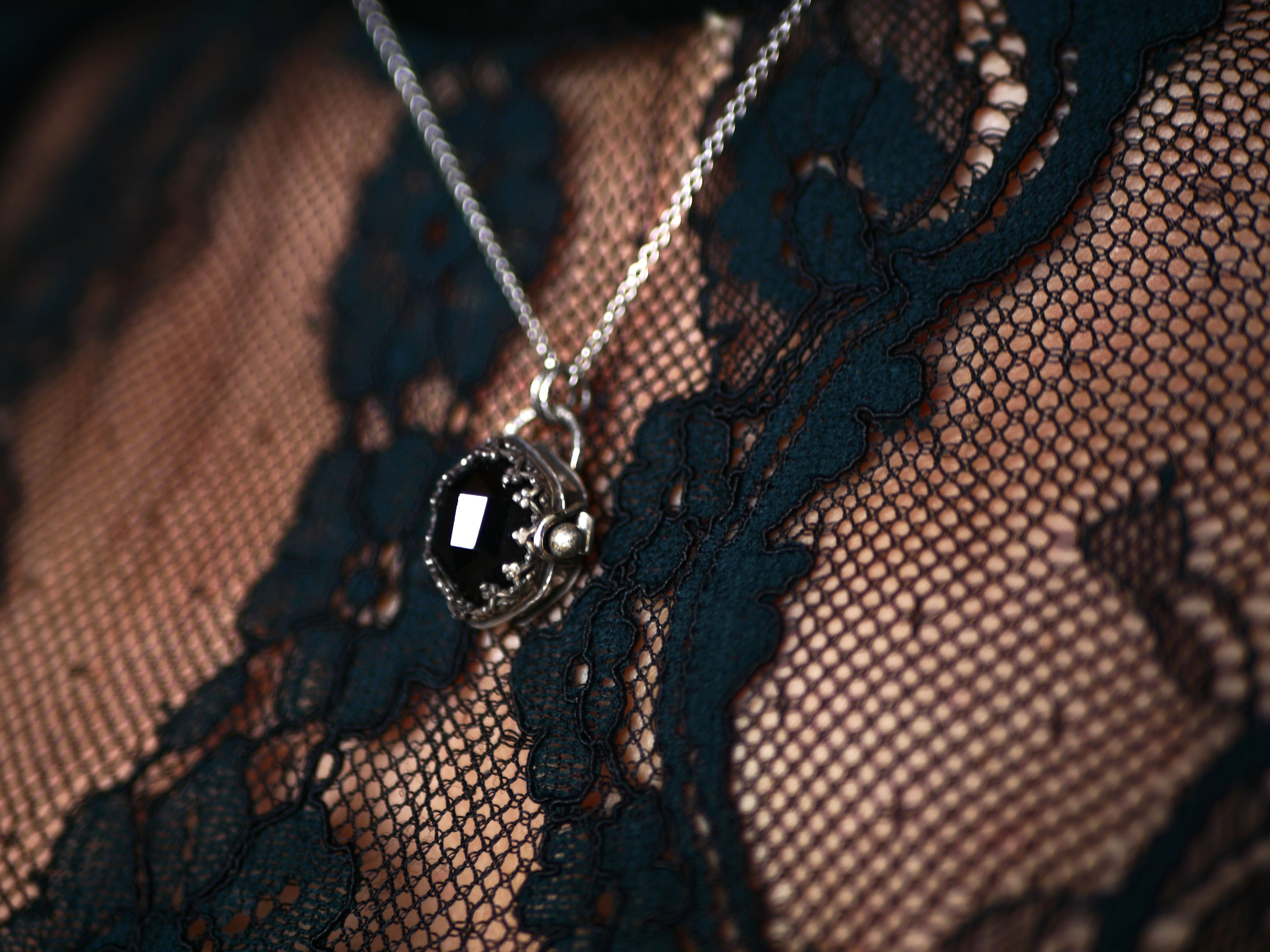 Collier "Poison" Onyx Noir - Argent 925