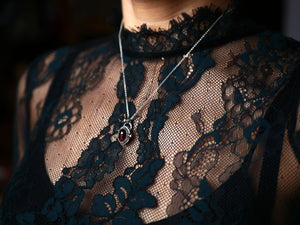 Collier "Poison" Grenat Rouge - Argent 925