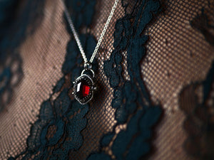 Collier "Poison" Grenat Rouge - Argent 925