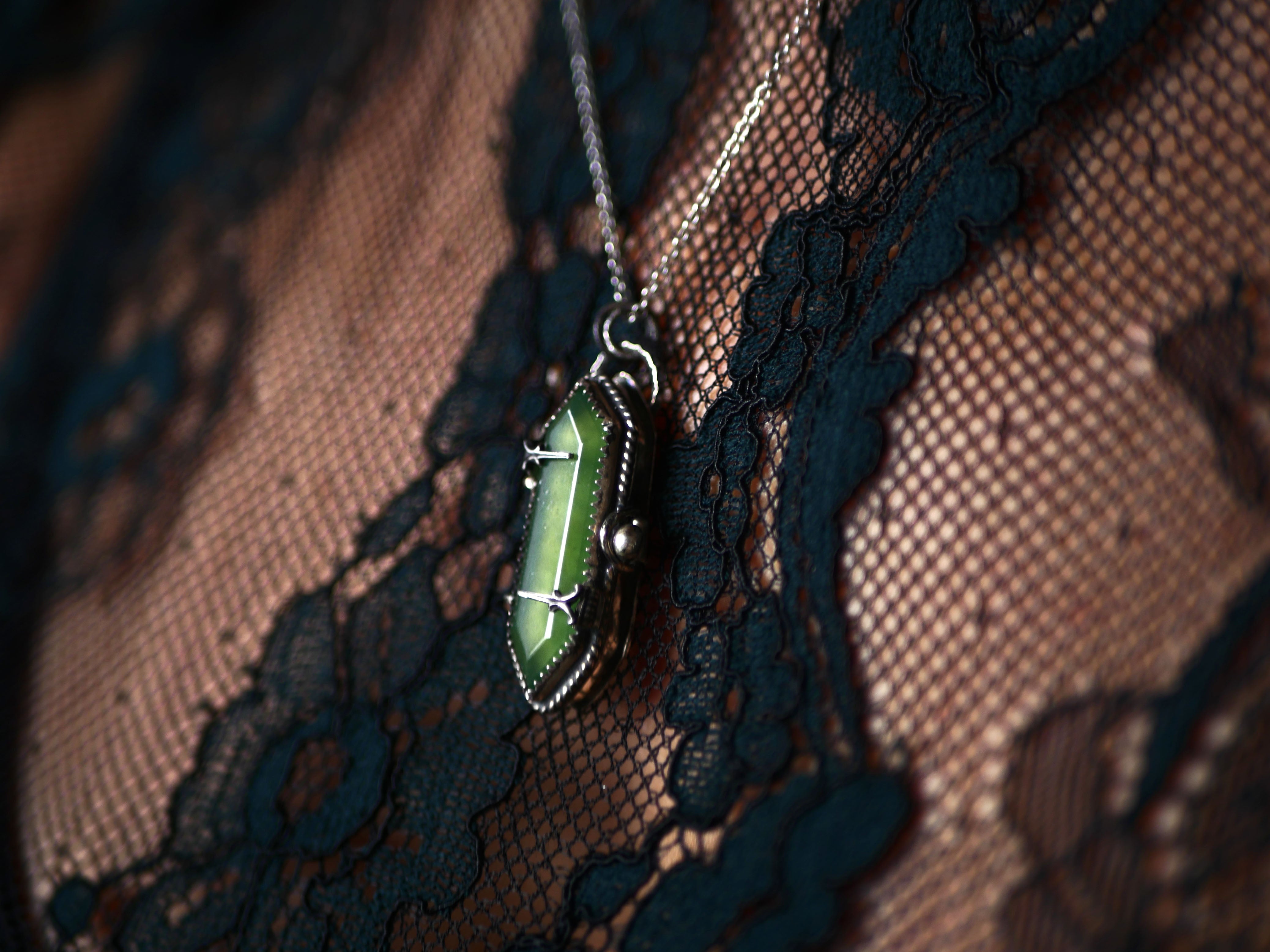 Collier "Poison" Serpentine - Argent 925