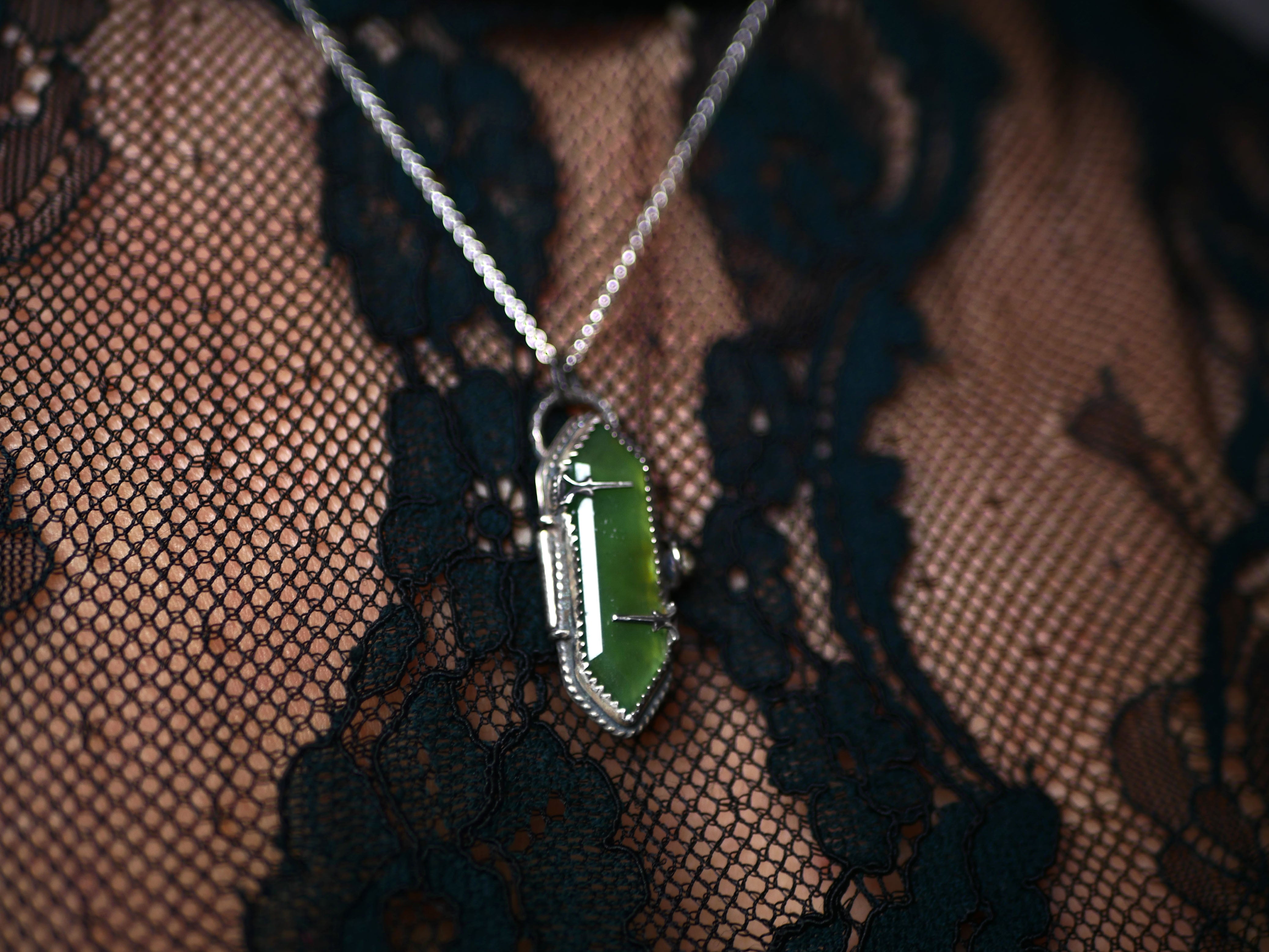 Collier "Poison" Serpentine - Argent 925