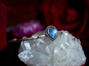 Jonc Coeur de Nacre & Quartz clair - Argent 925