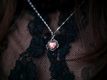 Charger l&#39;image dans la galerie, Collier Coeur de Quartz Fraise I - Argent 925
