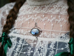 Charger l&#39;image dans la galerie, Talisman réversible - Pierre de Lune &amp; Topaze bleue - Argent 925
