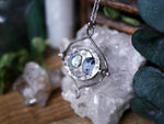 Charger l&#39;image dans la galerie, Talisman réversible - Pierre de Lune &amp; Topaze bleue - Argent 925
