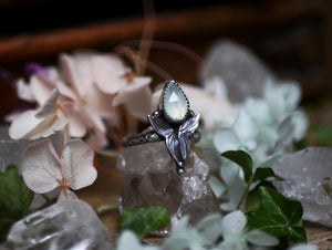 Bague réglable Métamorphoses - Calcédoine Aqua - Argent 925