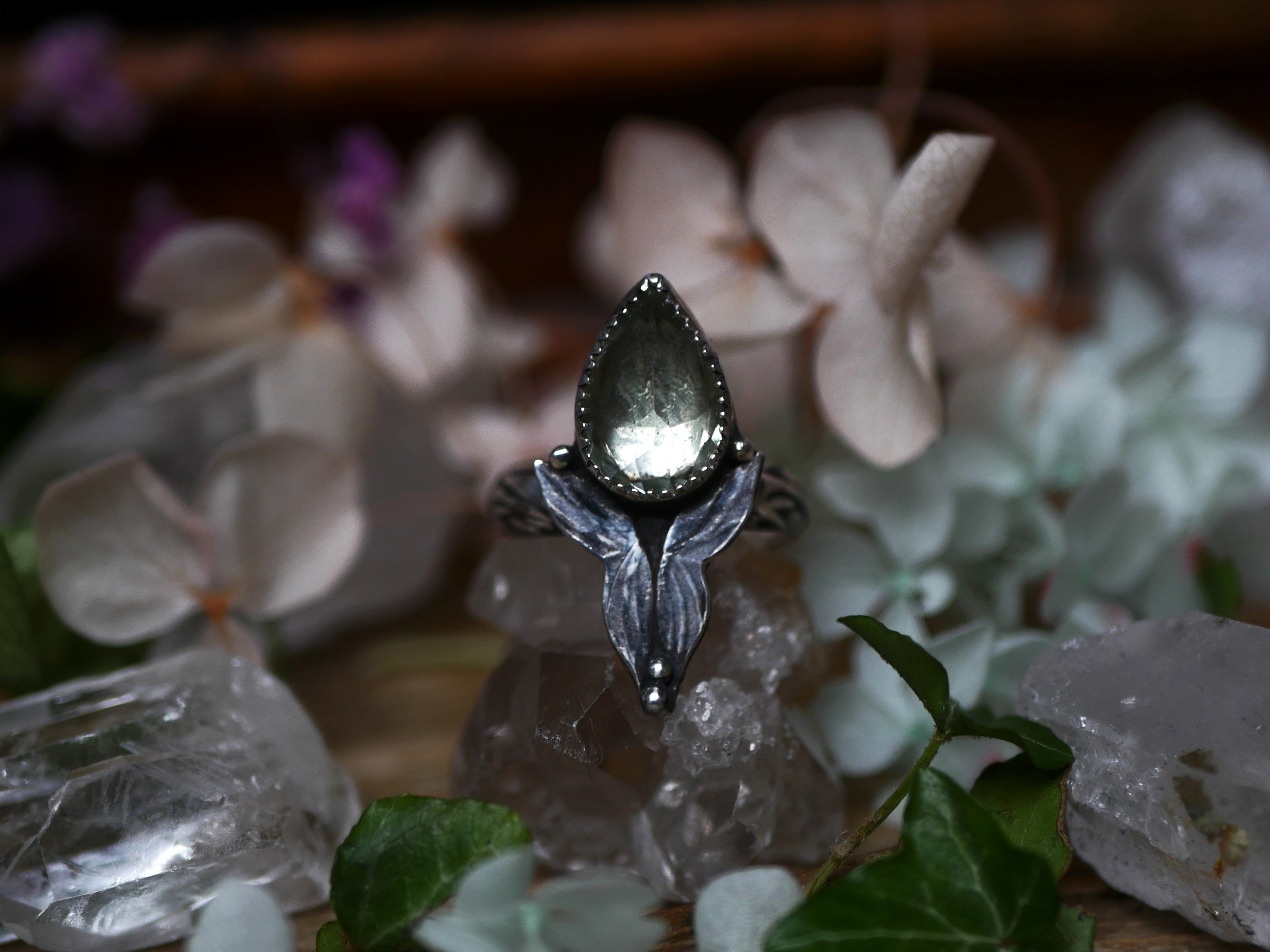 Bague réglable Métamorphoses - Prasiolite - Argent 925