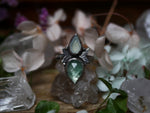 Charger l&#39;image dans la galerie, Bague réglable Métamorphoses - Calcédoine &amp; Tanzurine - Argent 925
