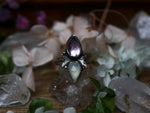 Charger l&#39;image dans la galerie, Bague réglable Métamorphoses - Calcédoine &amp; Améthyste - Argent 925
