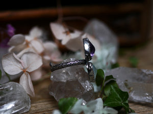 Bague réglable Métamorphoses - Calcédoine & Améthyste - Argent 925