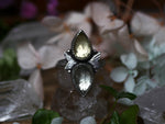 Charger l&#39;image dans la galerie, Réservée Jeason - Bague réglable Métamorphoses - Prasiolite &amp; Quartz citron - Argent 925
