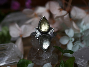 Réservée Jeason - Bague réglable Métamorphoses - Prasiolite & Quartz citron - Argent 925