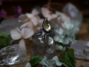 Réservée Jeason - Bague réglable Métamorphoses - Prasiolite & Quartz citron - Argent 925