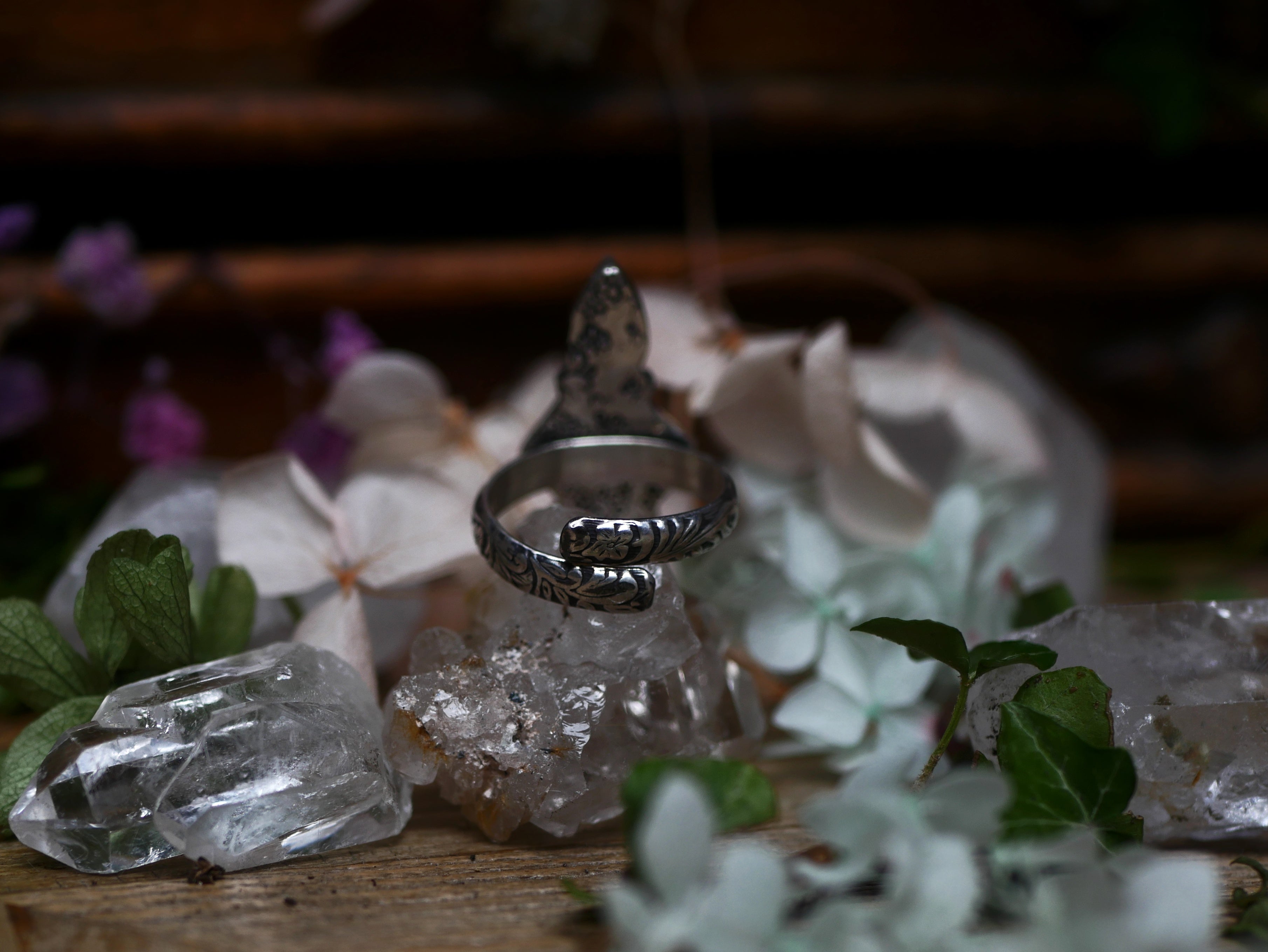 Bague réglable Métamorphoses - Prasiolite, Pierre de Lune & Calcédoine - Argent 925