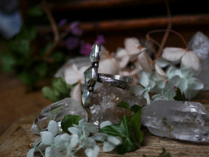 Bague réglable Métamorphoses - Prehnite & Calcédoines - Argent 925
