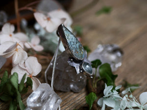 Collier Métamorphoses - Agate & Aigue marine mousse - Argent 925