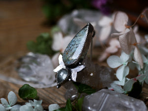 Collier Métamorphoses - Agate & Aigue marine mousse - Argent 925