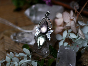 Collier Métamorphoses - Quartz rose & Fluorine - Argent 925